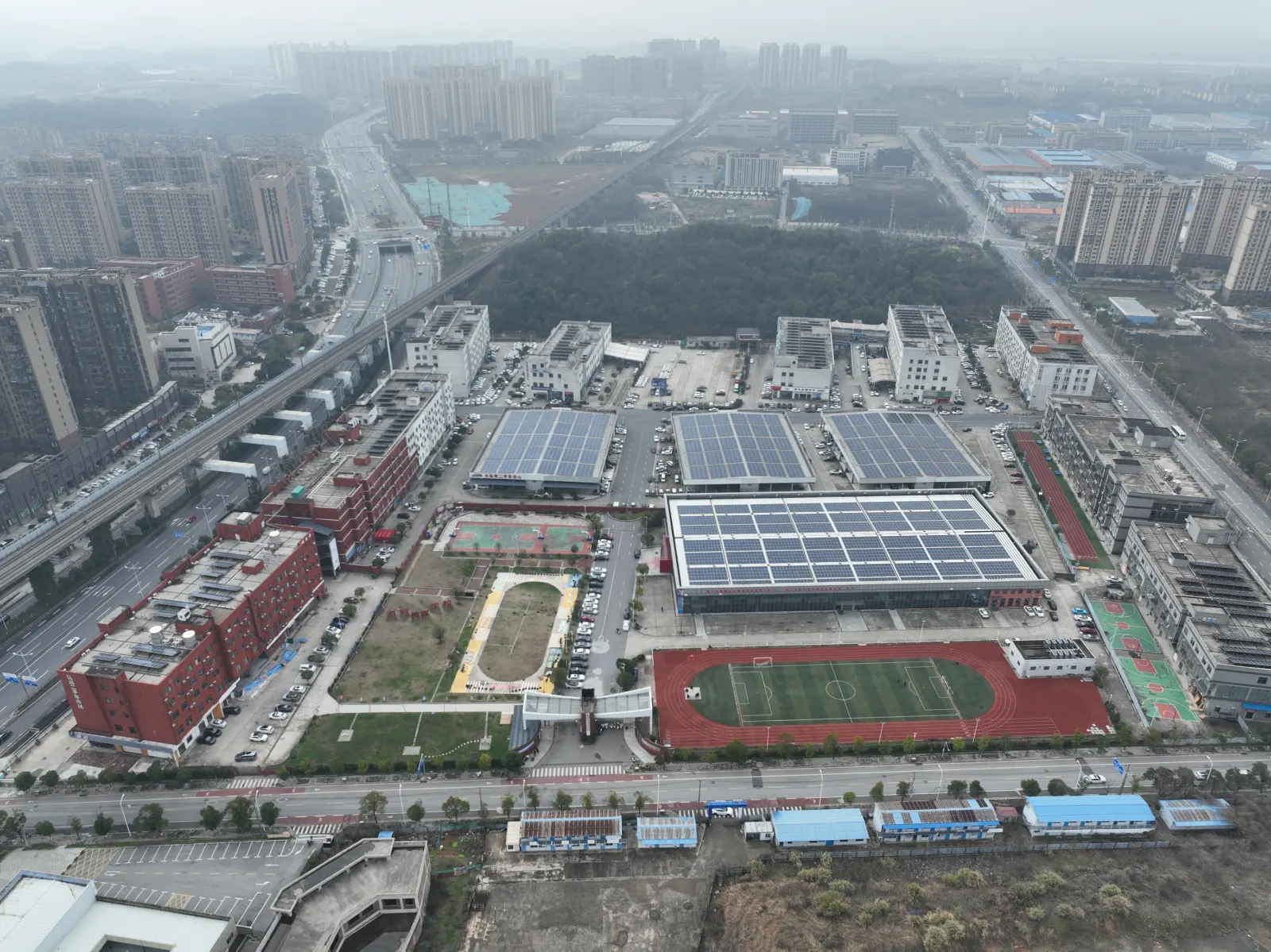 湖南湘府传媒技工学校校园鸟瞰图